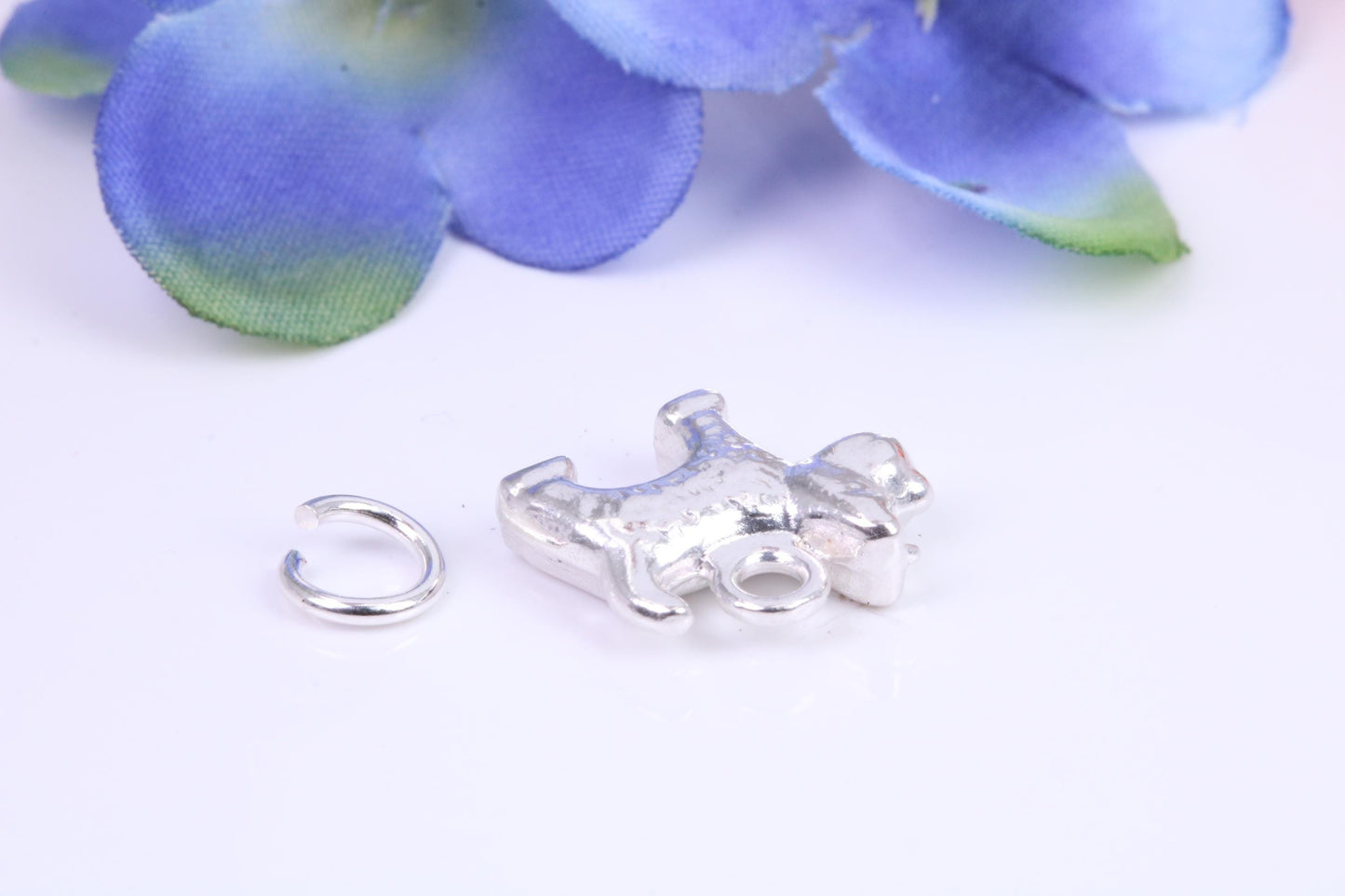 Dog Charm, Traditional Three Dimensional Charm, Made from Solid Cast Silver