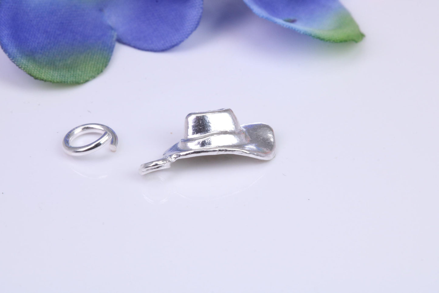 Cowboy Hat Charm, Traditional Three Dimensional Charm, This charm is made from solid cast Silver