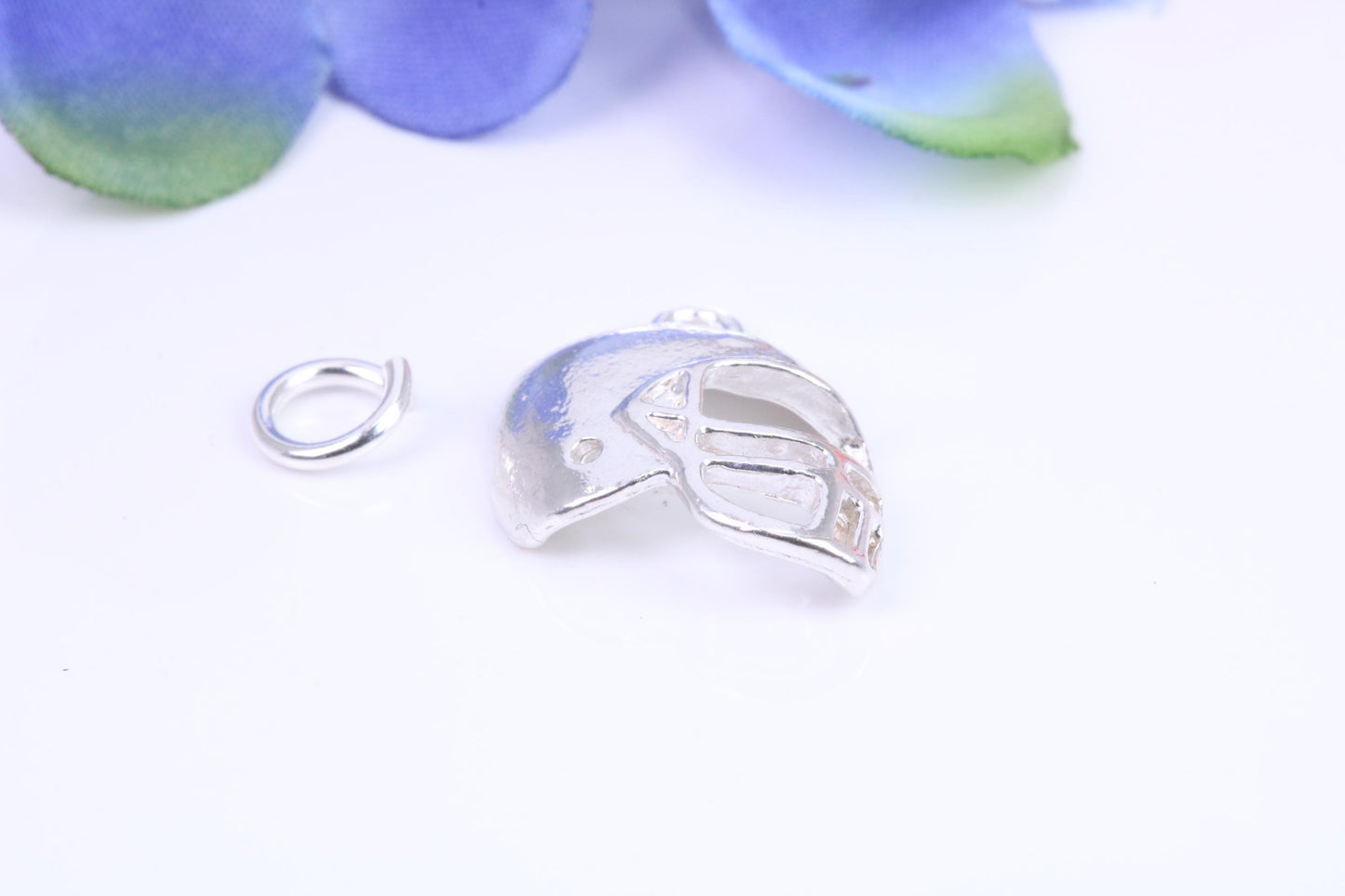 American Football Helmet charm, Traditional Charm, Made from Solid Cast Silver