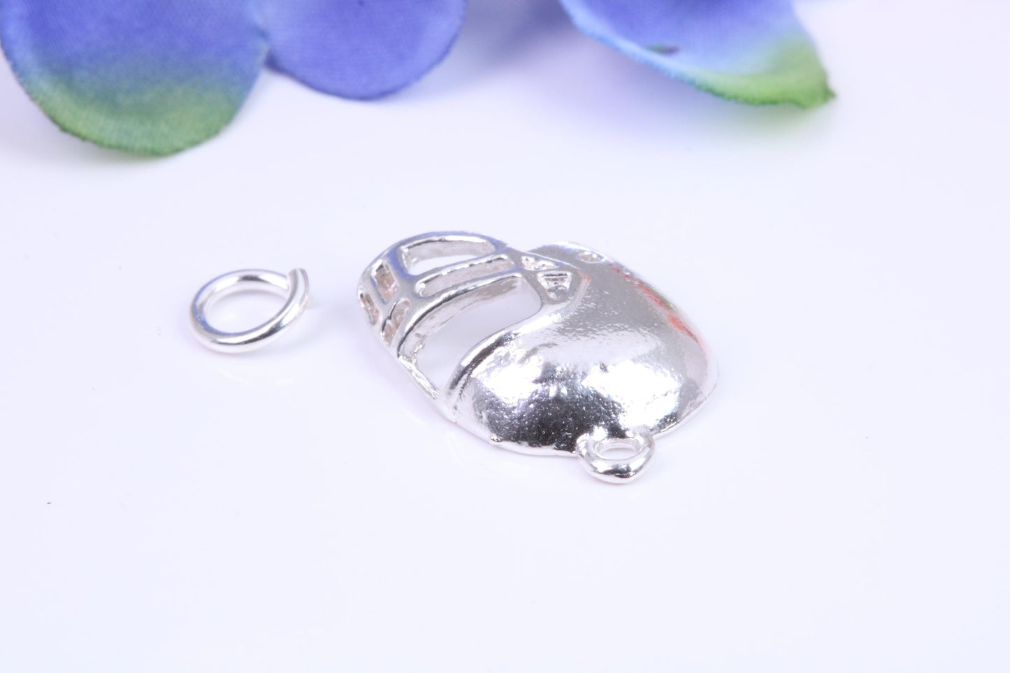 American Football Helmet charm, Traditional Charm, Made from Solid Cast Silver