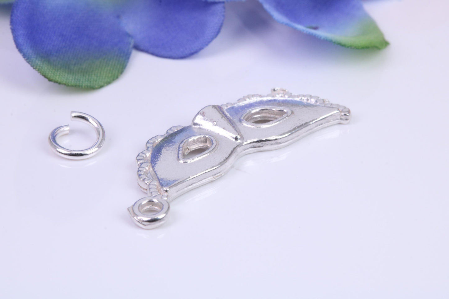 Pantomime Mask Charm, Traditional Three Dimensional Charm, Made from Solid Cast Silver