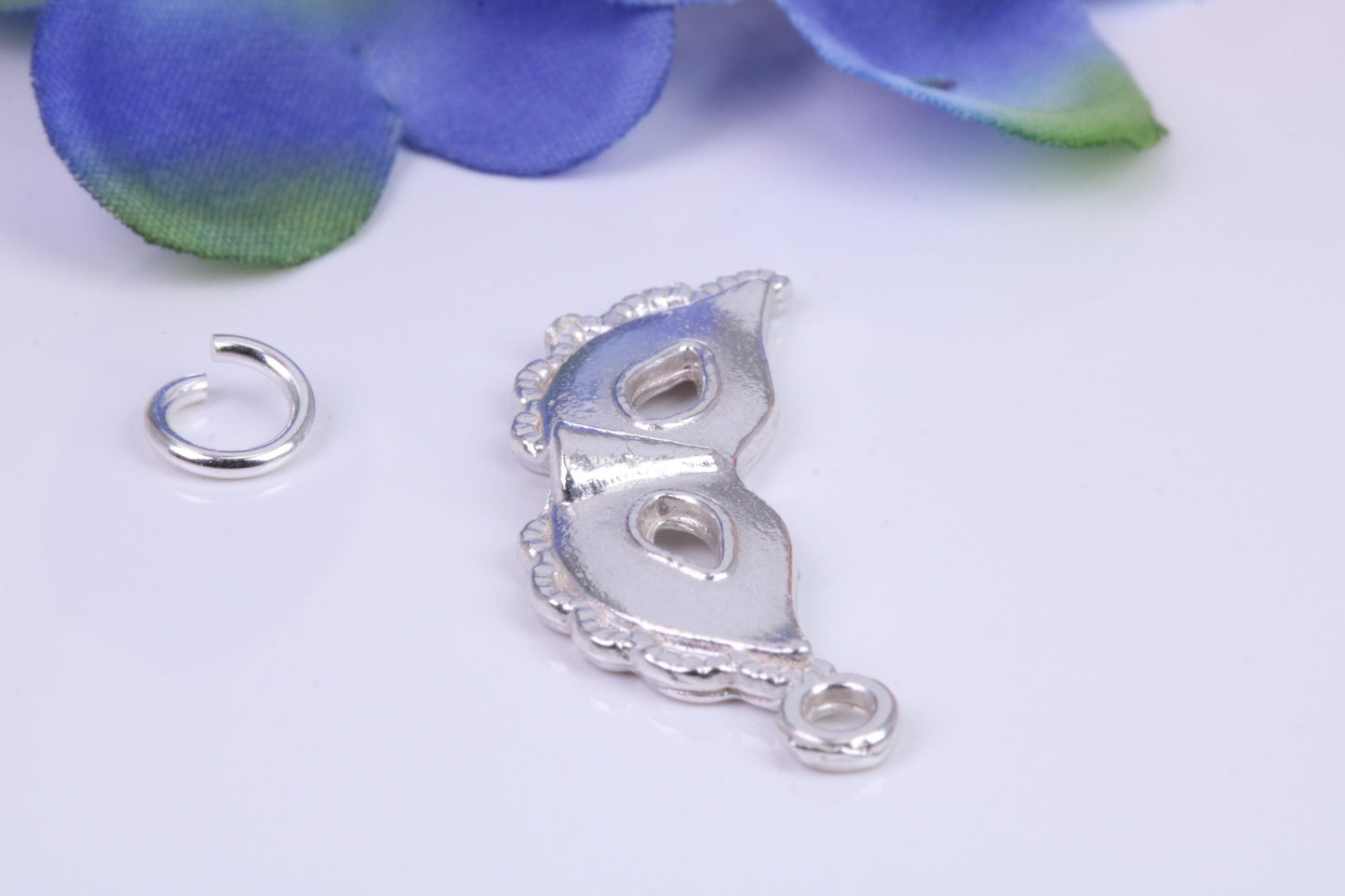 Pantomime Mask Charm, Traditional Three Dimensional Charm, Made from Solid Cast Silver