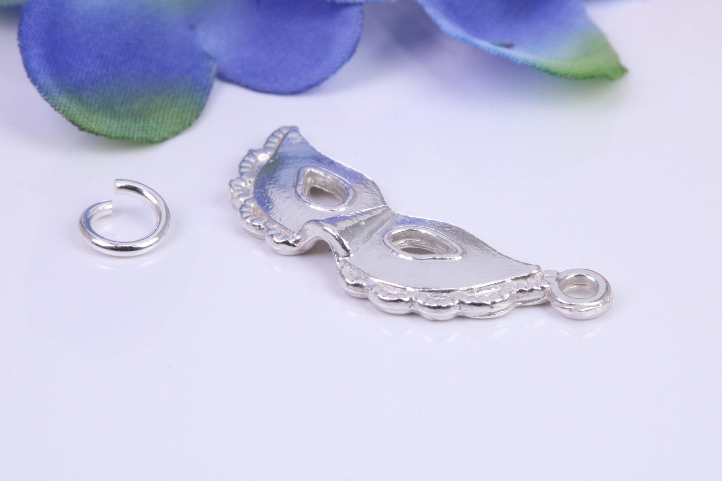 Pantomime Mask Charm, Traditional Three Dimensional Charm, Made from Solid Cast Silver