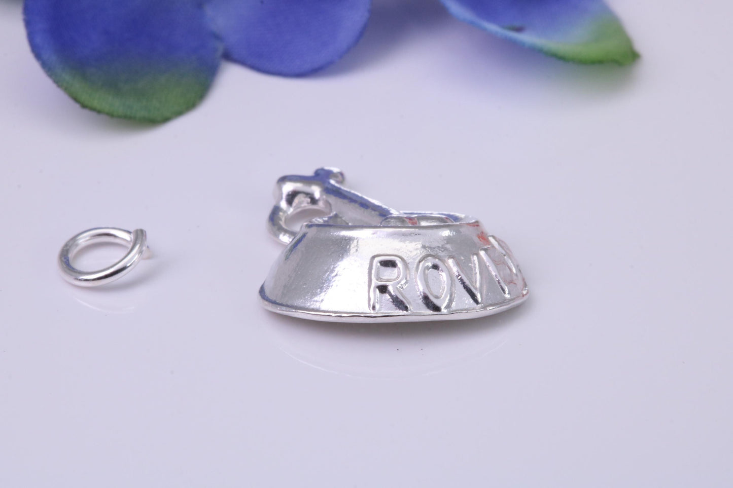 Dog Bowl Charm, Traditional Three Dimensional Charm, Made from Solid Cast Silver