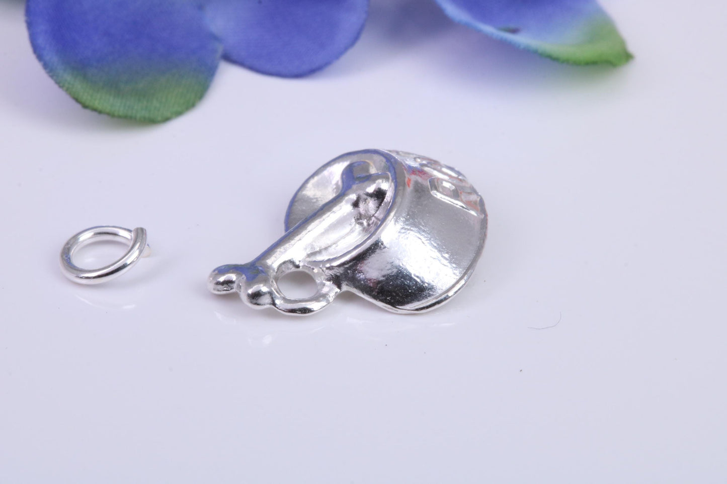 Dog Bowl Charm, Traditional Three Dimensional Charm, Made from Solid Cast Silver