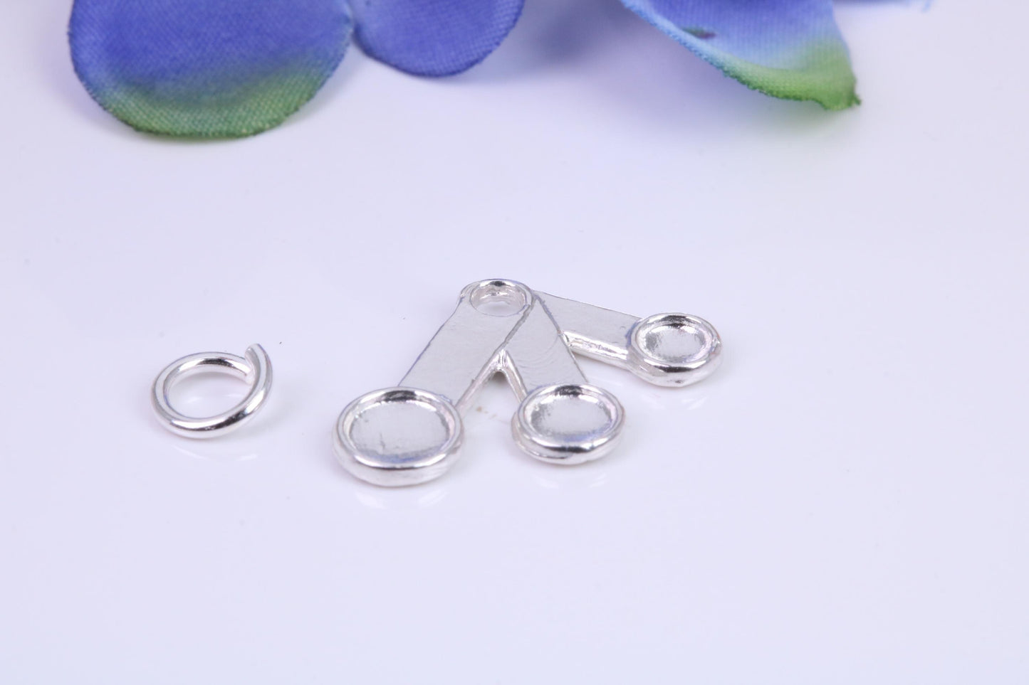 Measuring Spoons Charm, Traditional Three Dimensional Charm, Made From Solid Cast Silver