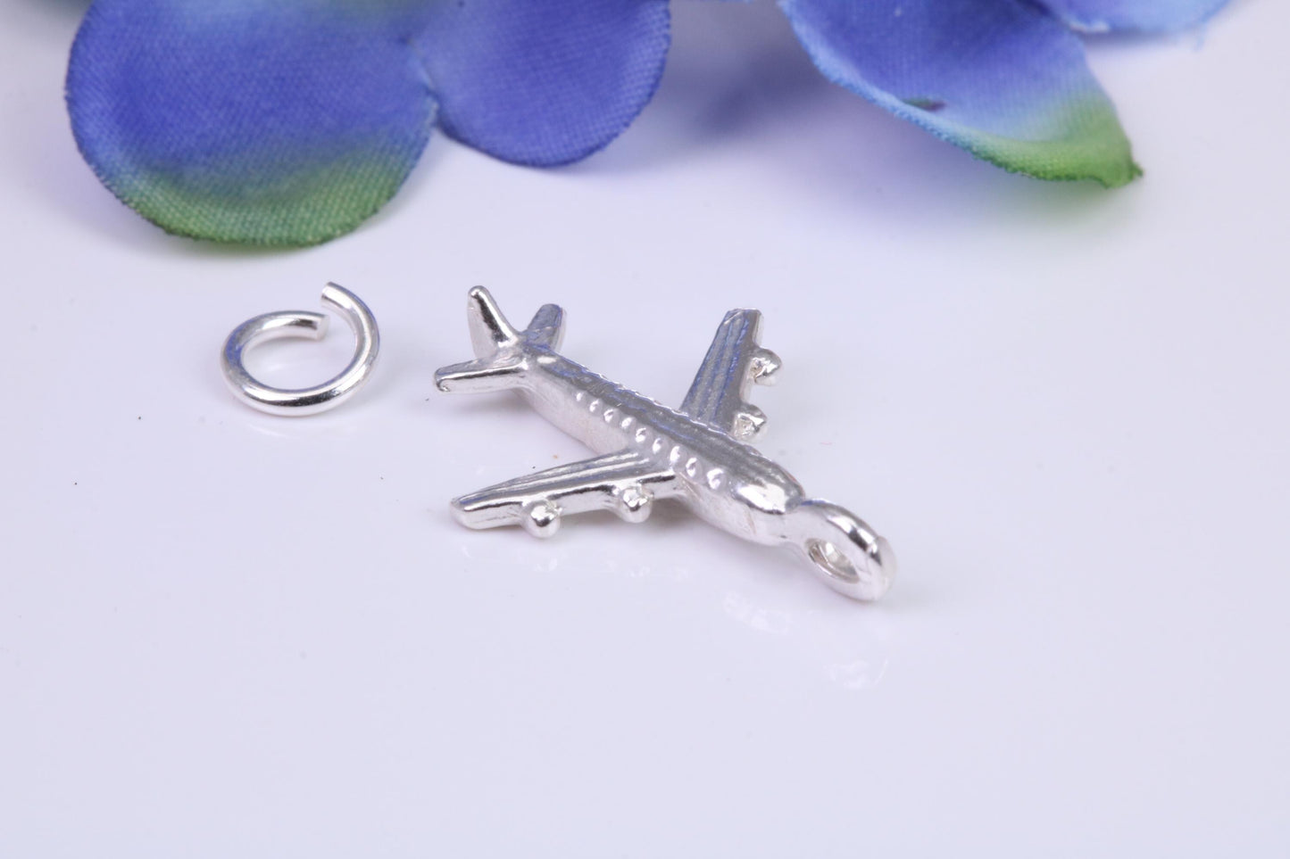 Airplane Charm, Traditional Three Dimensional Charm, Made from Solid Cast Silver