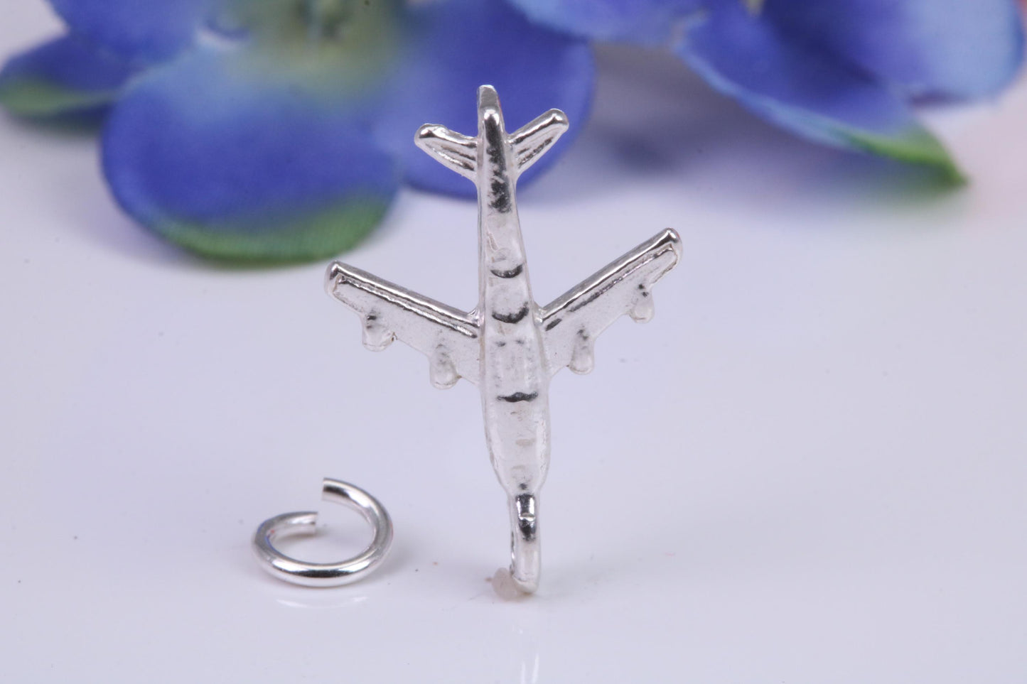 Airplane Charm, Traditional Three Dimensional Charm, Made from Solid Cast Silver