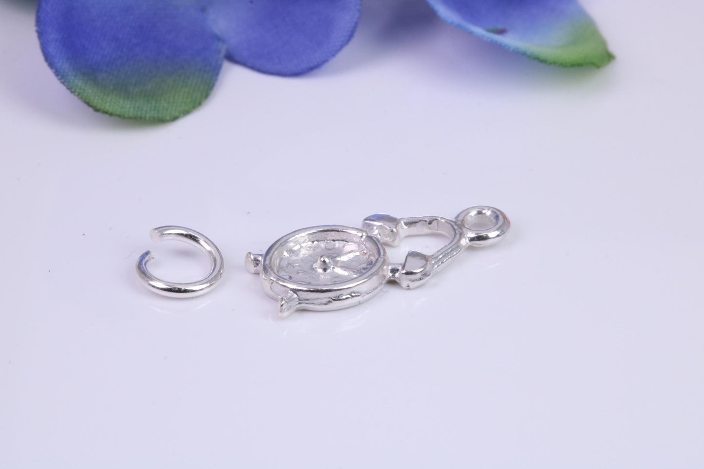 Mantle Clock Charm, Traditional Charm, Made from Solid Cast Silver