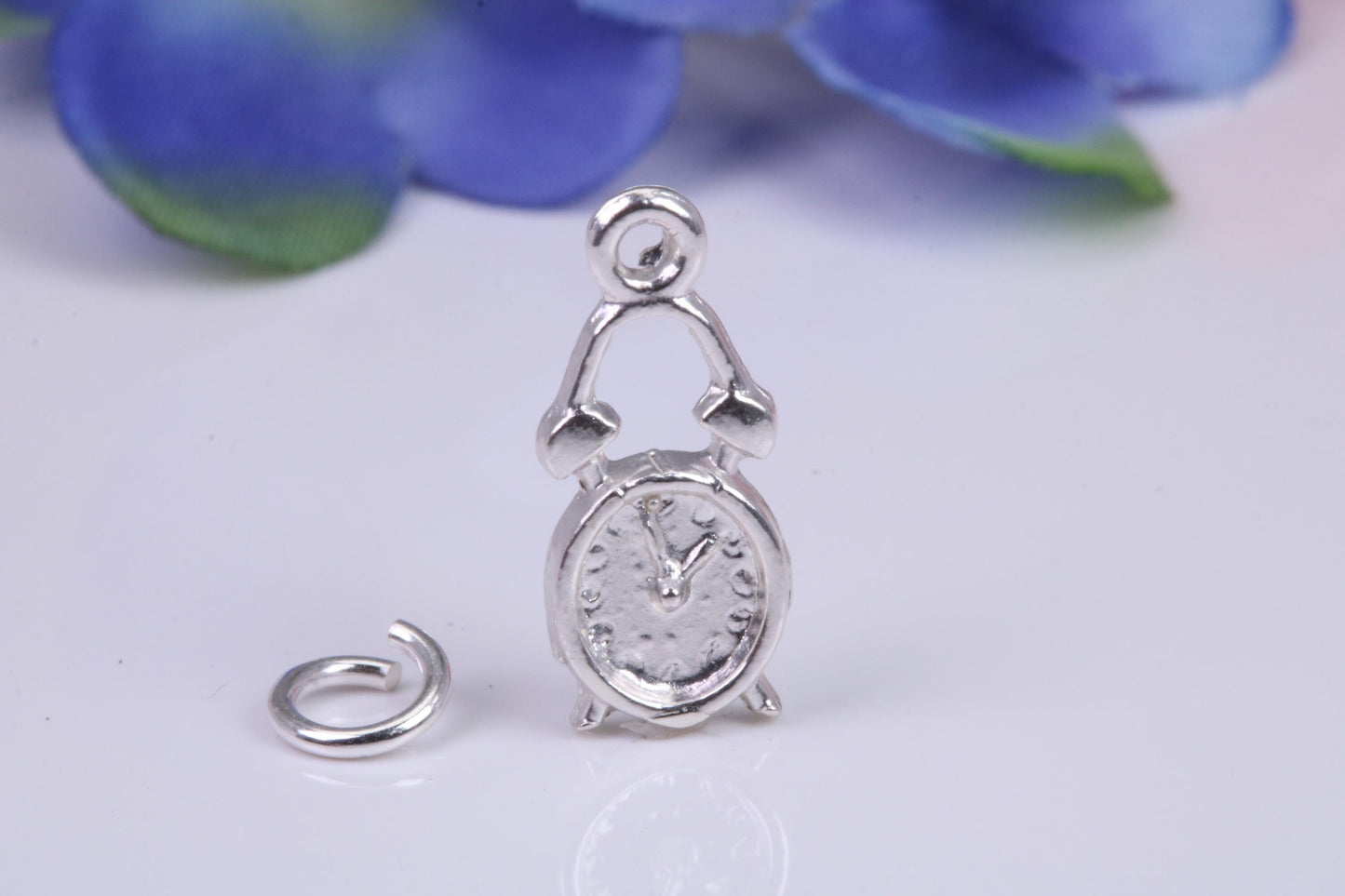Mantle Clock Charm, Traditional Charm, Made from Solid Cast Silver