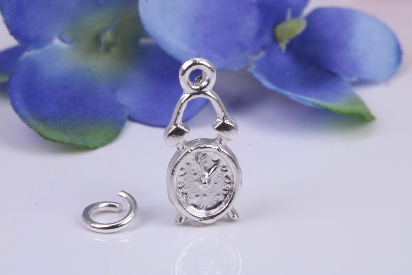 Mantle Clock Charm, Traditional Charm, Made from Solid Cast Silver