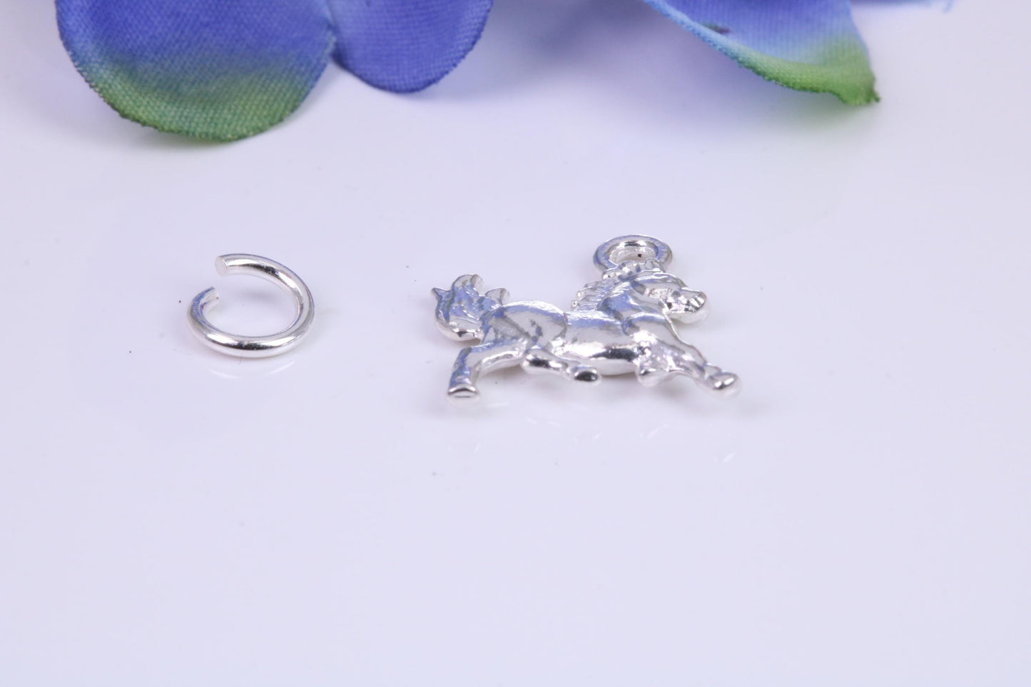 Horse Charm, Traditional Three Dimensional Charm, Made from Solid Cast Silver