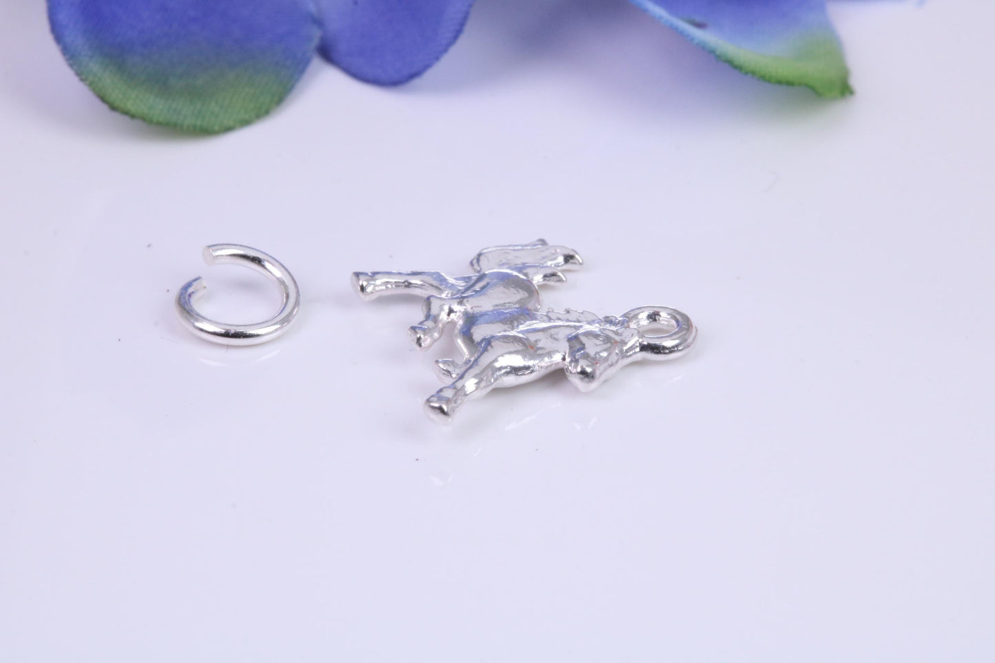 Horse Charm, Traditional Three Dimensional Charm, Made from Solid Cast Silver