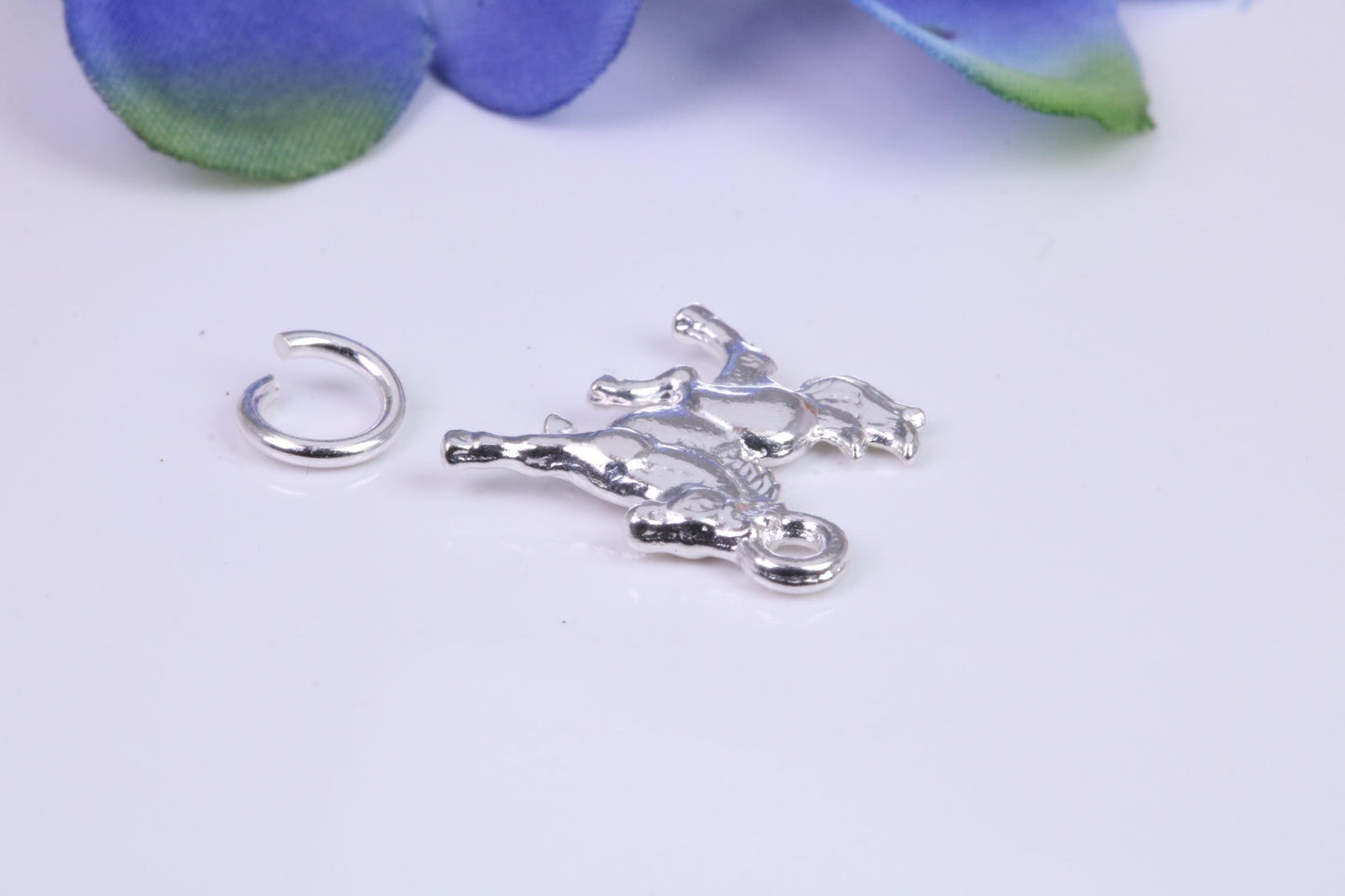 Horse Charm, Traditional Three Dimensional Charm, Made from Solid Cast Silver