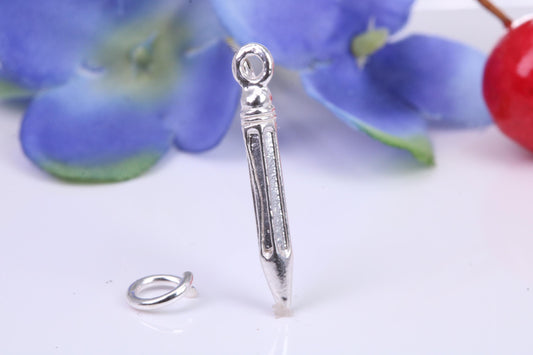 Dentist Drill Charm, Traditional Three Dimensional Charm, Made from Solid Cast Silver