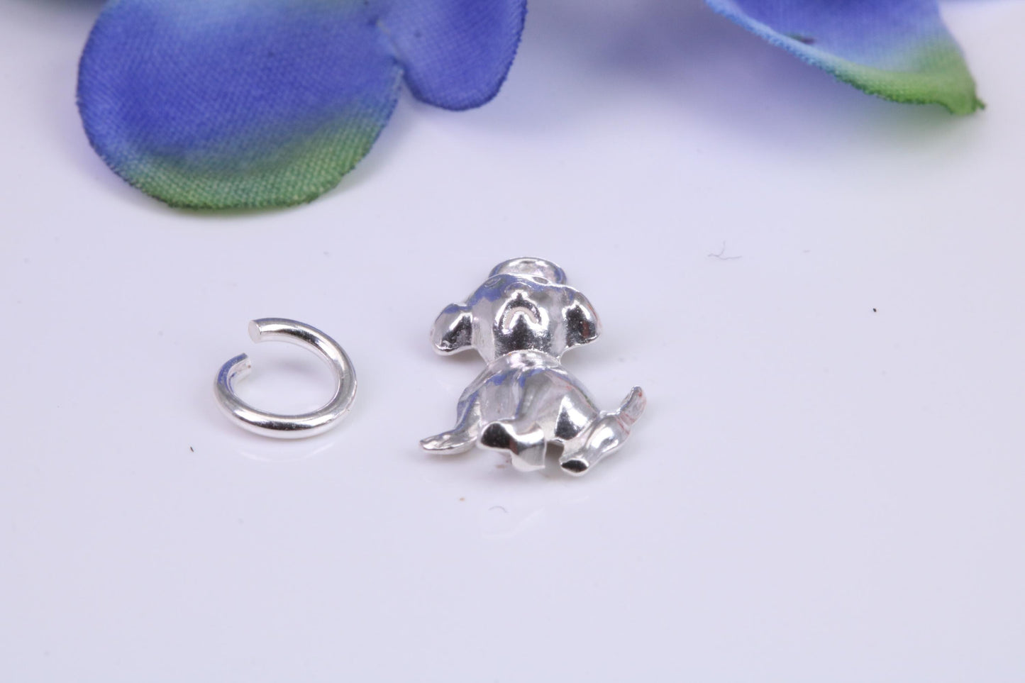 Puppy Dog Charm, Traditional Charm, Made from Solid Cast Silver