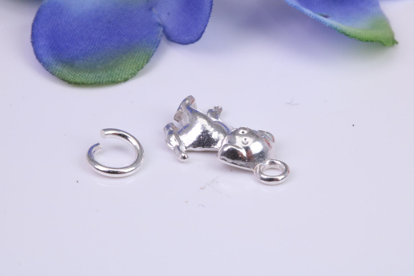 Puppy Dog Charm, Traditional Charm, Made from Solid Cast Silver
