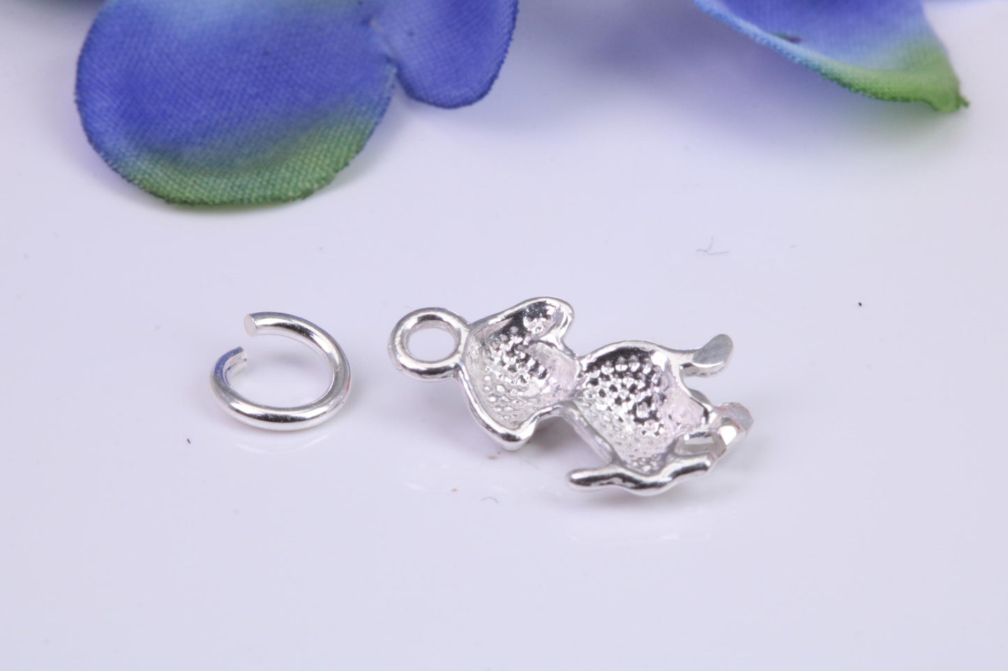 Puppy Dog Charm, Traditional Charm, Made from Solid Cast Silver