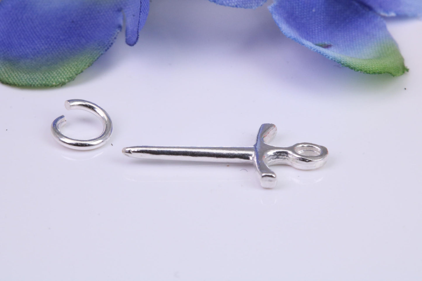Sword Charm, Traditional Three Dimensional Charm, Made from Solid Cast Silver