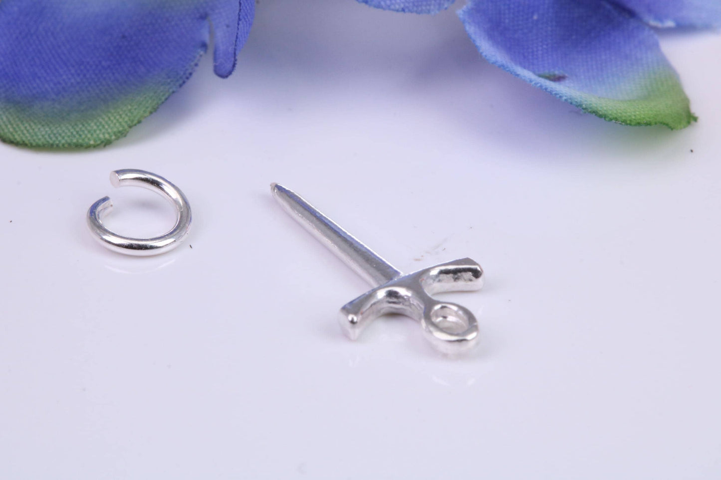 Sword Charm, Traditional Three Dimensional Charm, Made from Solid Cast Silver