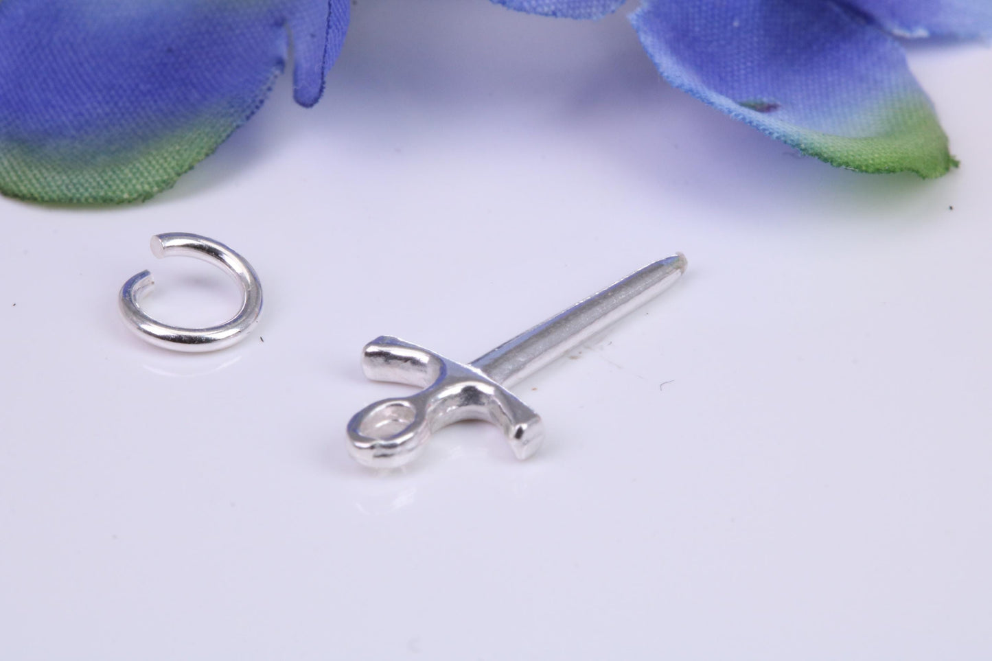 Sword Charm, Traditional Three Dimensional Charm, Made from Solid Cast Silver