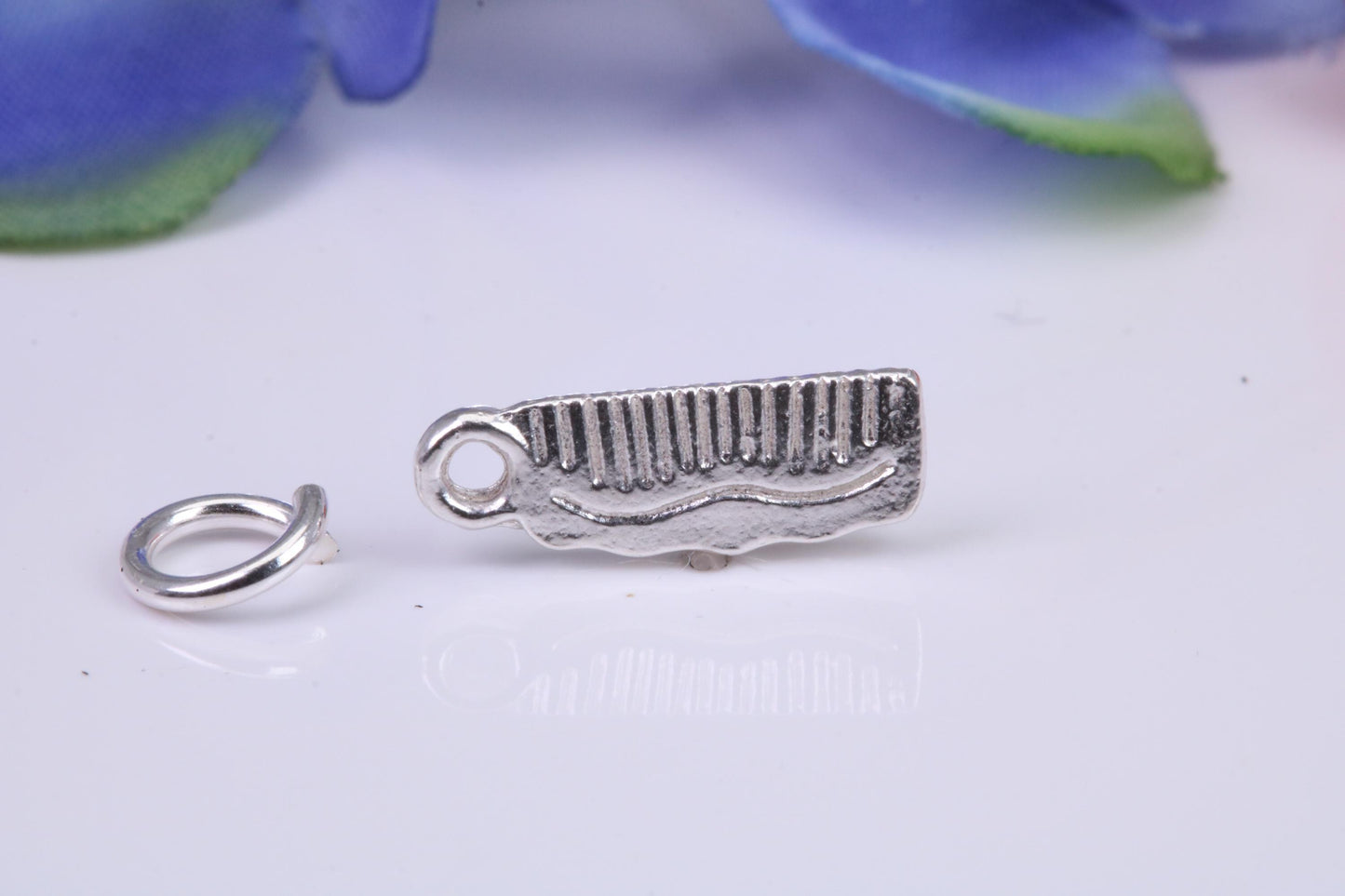 Hair Comb Charm, Traditional Three Dimensional Charm, Made from Solid Cast Silver