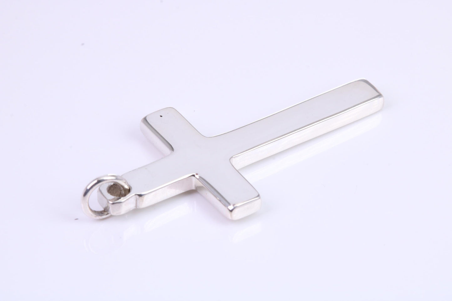 38 mm Long Plain Polished Silver Cross, Made From Solid Cast Silver