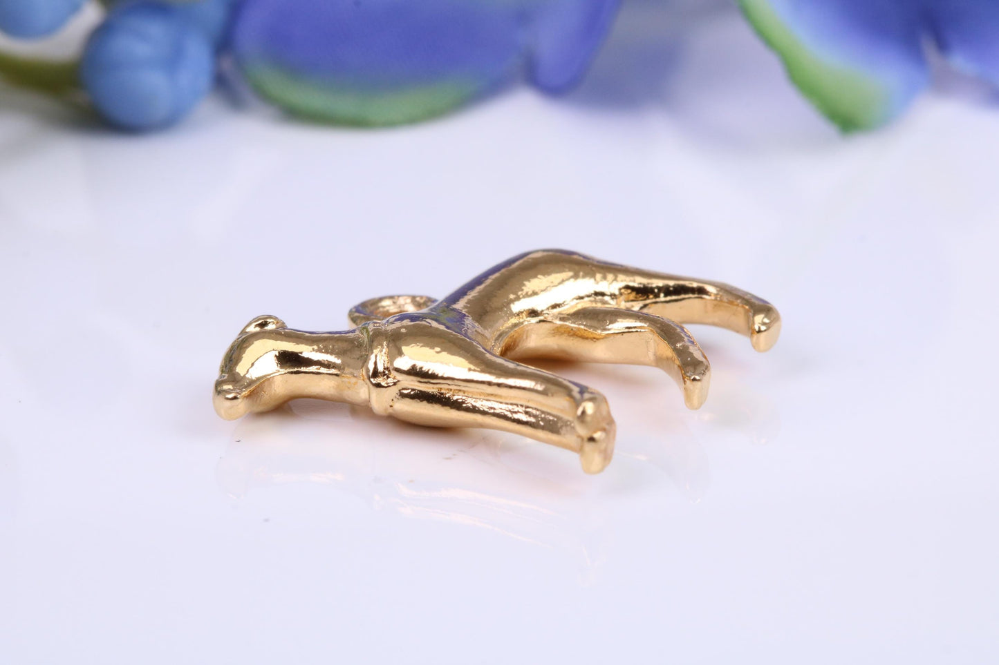 Greyhound Charm, Traditional Charm, Made from Solid Yellow Gold, British Hallmarked