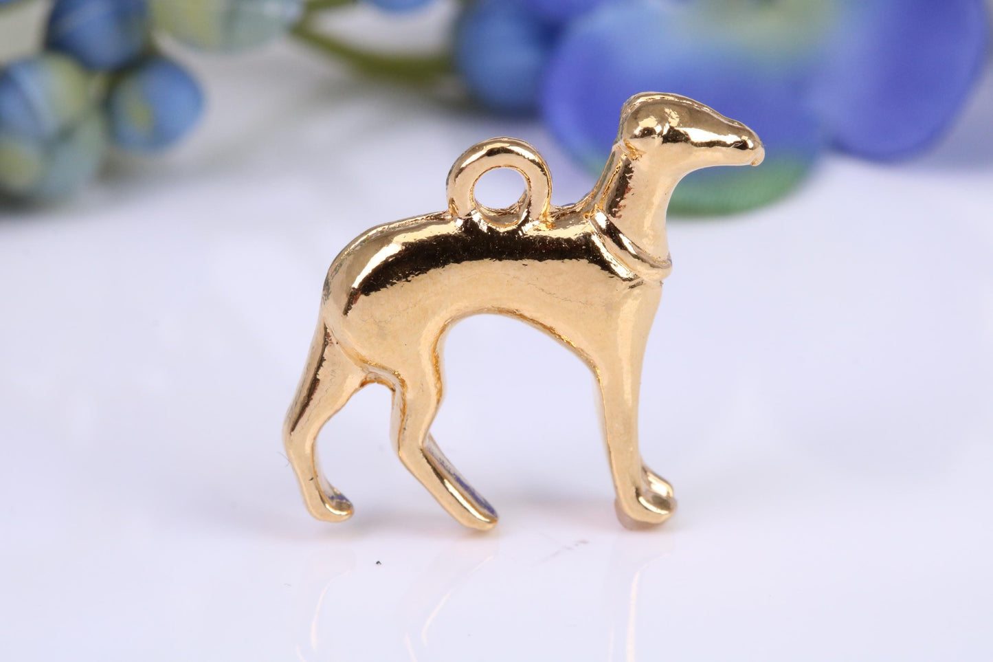 Greyhound Charm, Traditional Charm, Made from Solid Yellow Gold, British Hallmarked