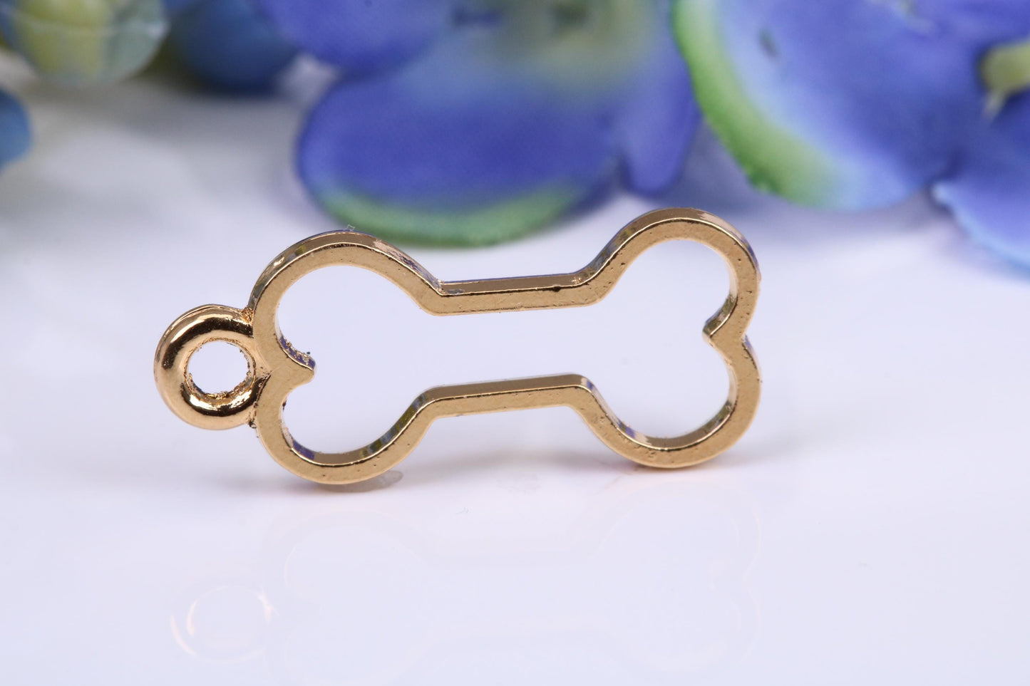 Dog Bone Charm, Traditional Charm, Made from Solid Yellow Gold, British Hallmarked
