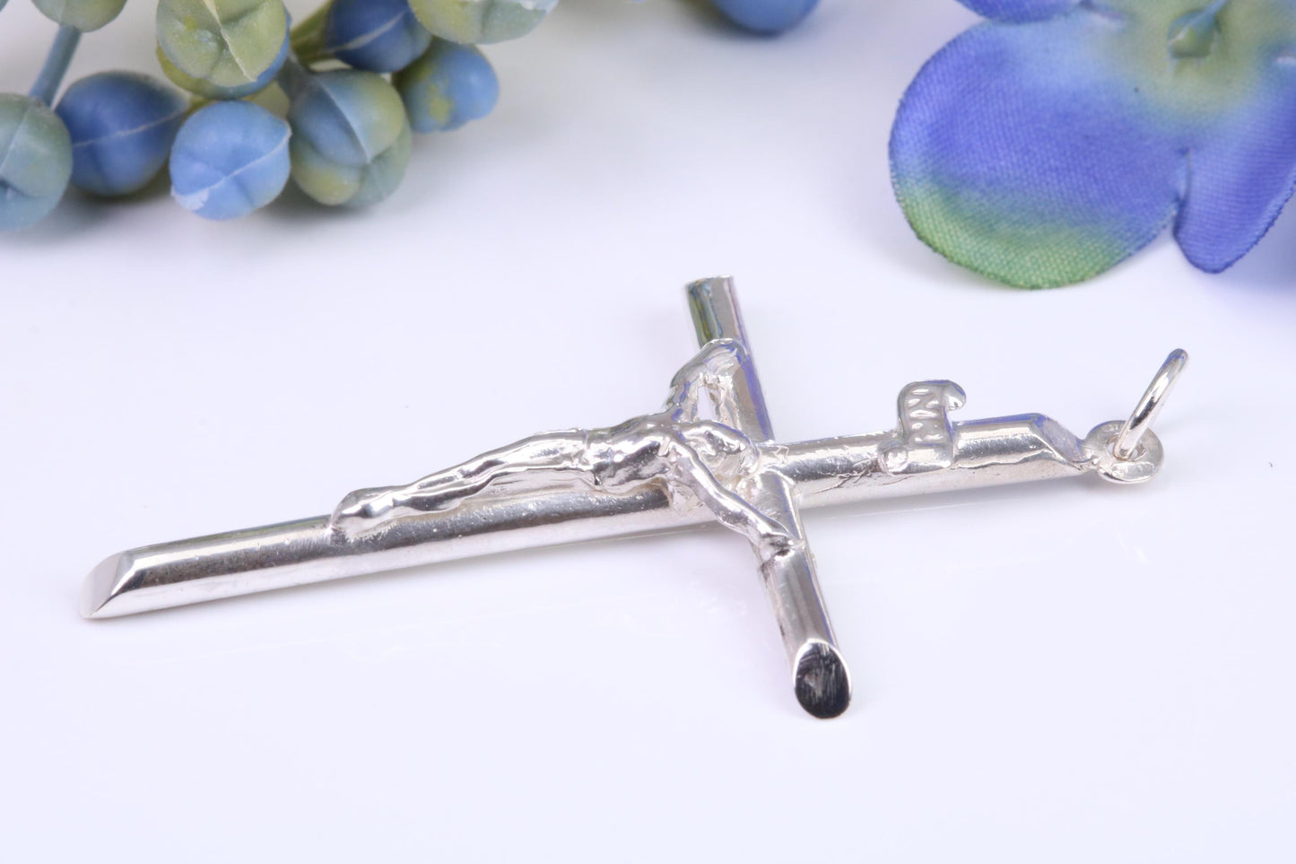 Large 50 mm Long Crucifix, Made From Solid Cast Silver