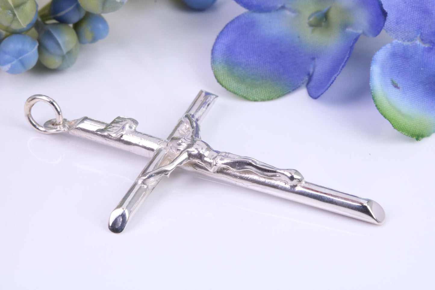 Large 50 mm Long Crucifix, Made From Solid Cast Silver