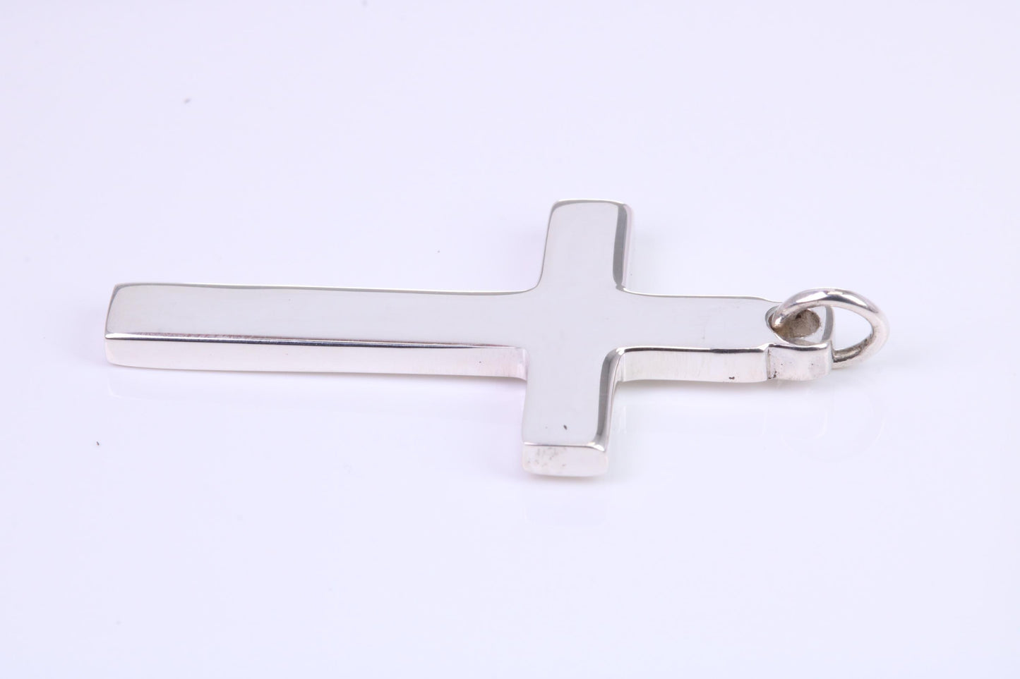 38 mm Long Plain Polished Silver Cross, Made From Solid Cast Silver