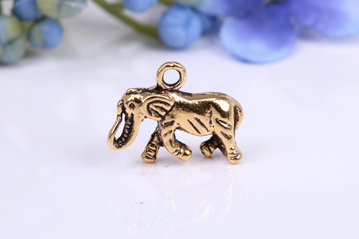 Elephant Charm, Traditional Charm, Made from Solid Cast Yellow Gold, British Hallmarked