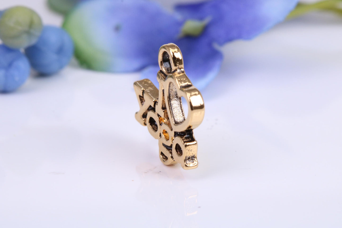 I Love Yoga Charm, Traditional Charm, Made from Solid Cast Yellow Gold, British Hallmarked