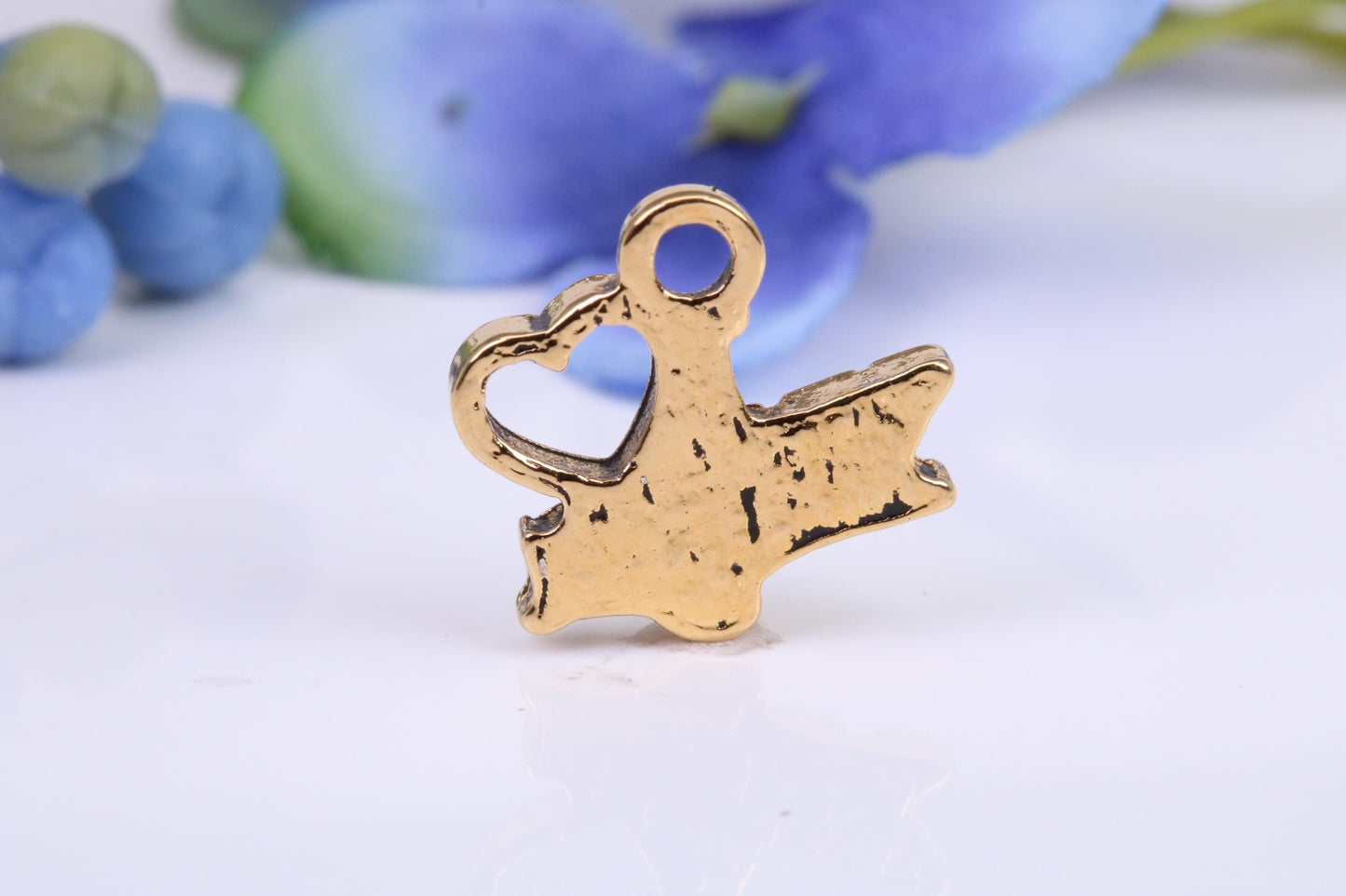 I Love Yoga Charm, Traditional Charm, Made from Solid Cast Yellow Gold, British Hallmarked