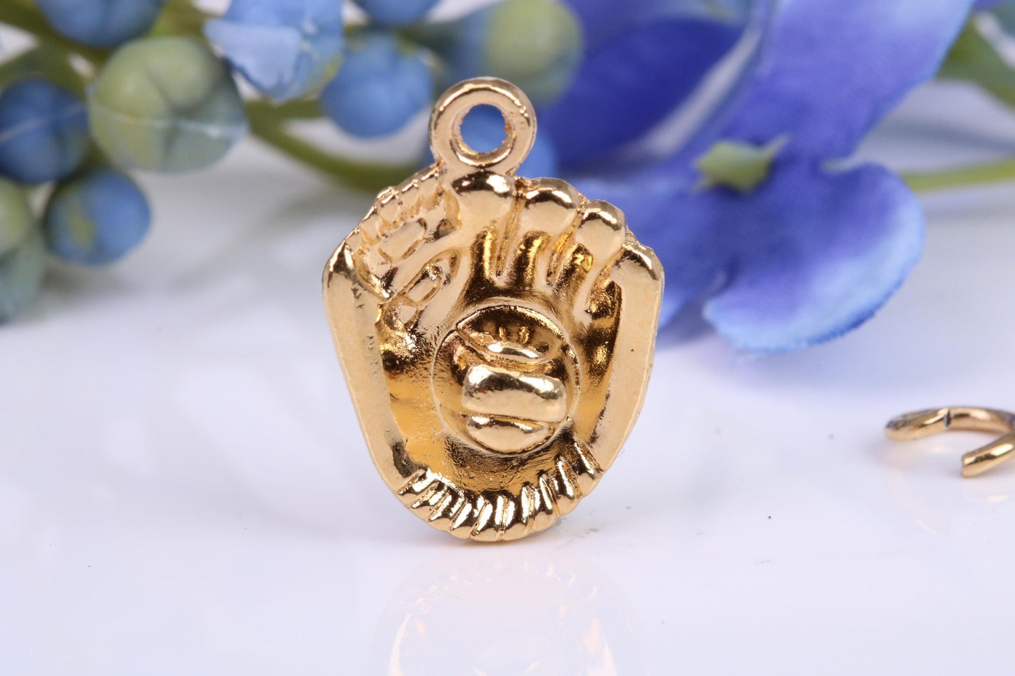 Baseball Glove and Ball Charm, Traditional Charm, Made from Solid Cast Yellow Gold, British Hallmarked