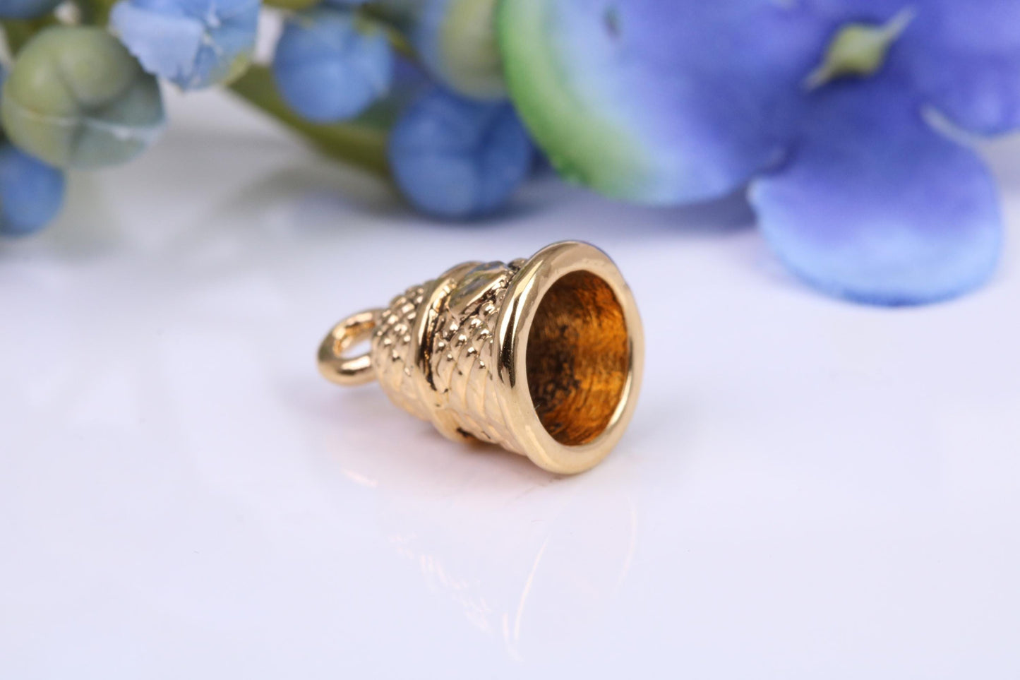 Bell Charm, Traditional Charm, Made from Solid Cast Yellow Gold, British Hallmarked