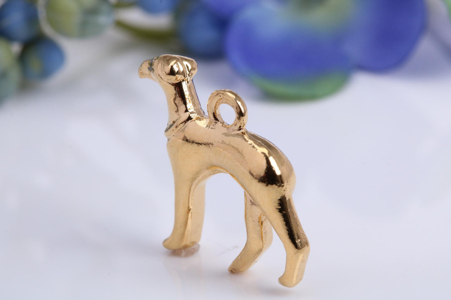 Greyhound Charm, Traditional Charm, Made from Solid Yellow Gold, British Hallmarked