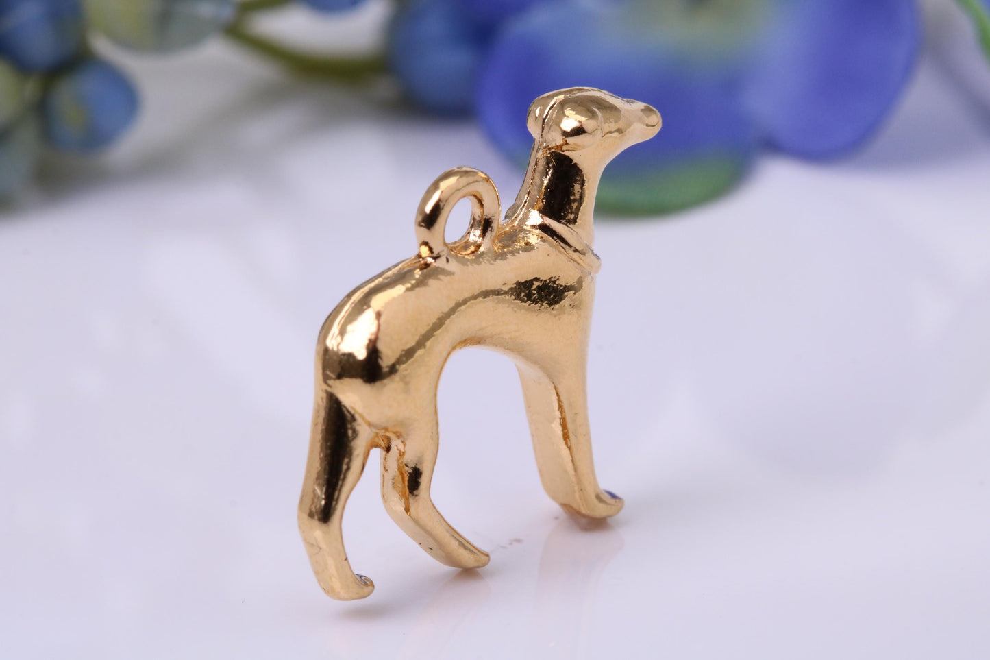 Greyhound Charm, Traditional Charm, Made from Solid Yellow Gold, British Hallmarked