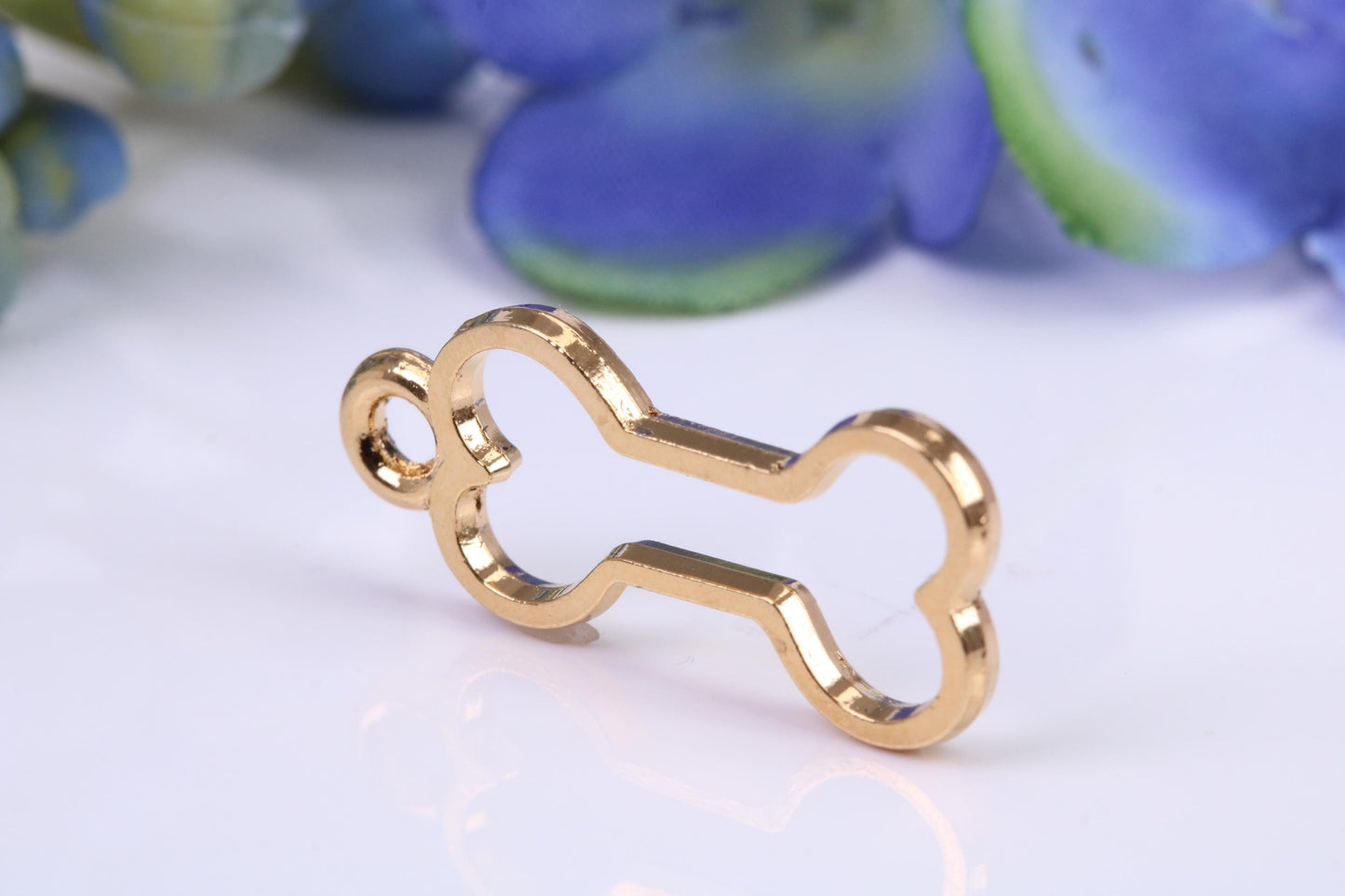 Dog Bone Charm, Traditional Charm, Made from Solid Yellow Gold, British Hallmarked