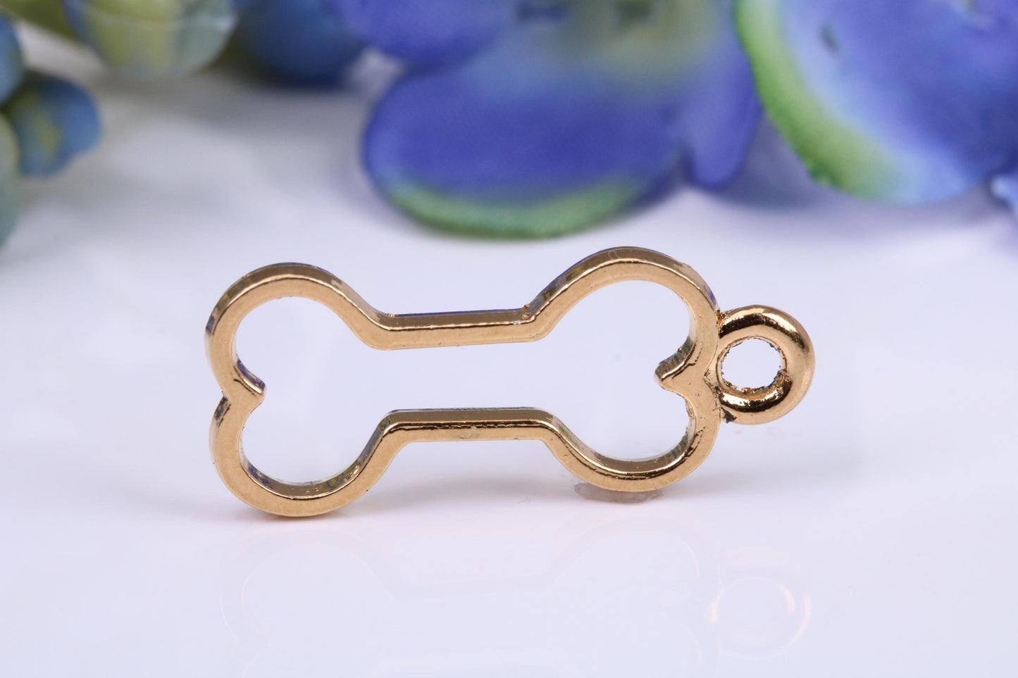 Dog Bone Charm, Traditional Charm, Made from Solid Yellow Gold, British Hallmarked