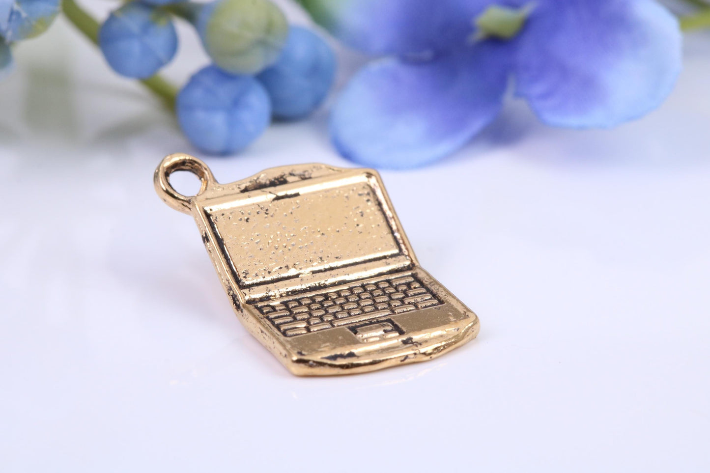 Laptop Charm, Traditional Charm, Made from Solid Yellow Gold, British Hallmarked