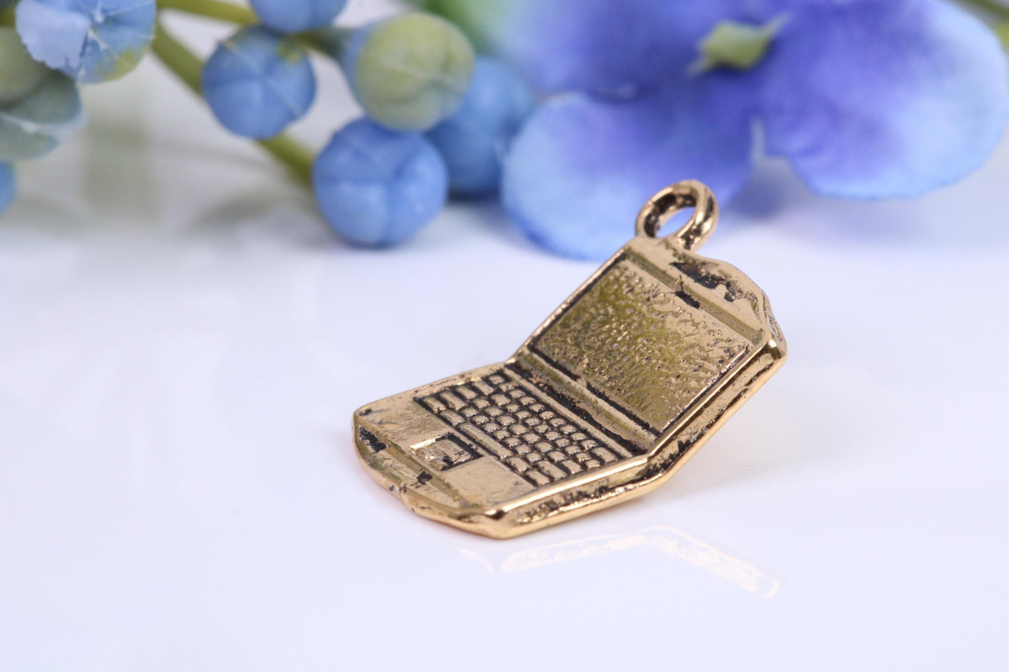 Laptop Charm, Traditional Charm, Made from Solid Yellow Gold, British Hallmarked