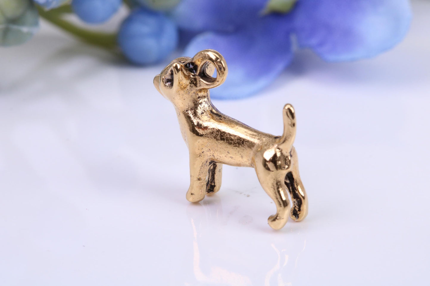 Cat Charm, Made From Solid Cast Yellow Gold with British Hallmark, Complete with Attachment Link