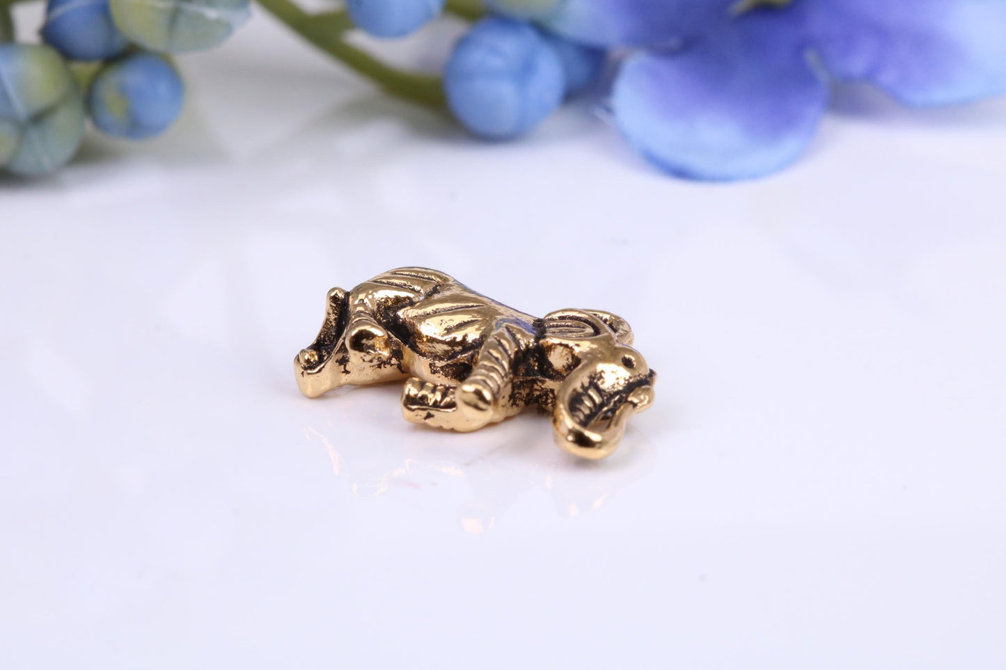 Elephant Charm, Traditional Charm, Made from Solid Cast Yellow Gold, British Hallmarked
