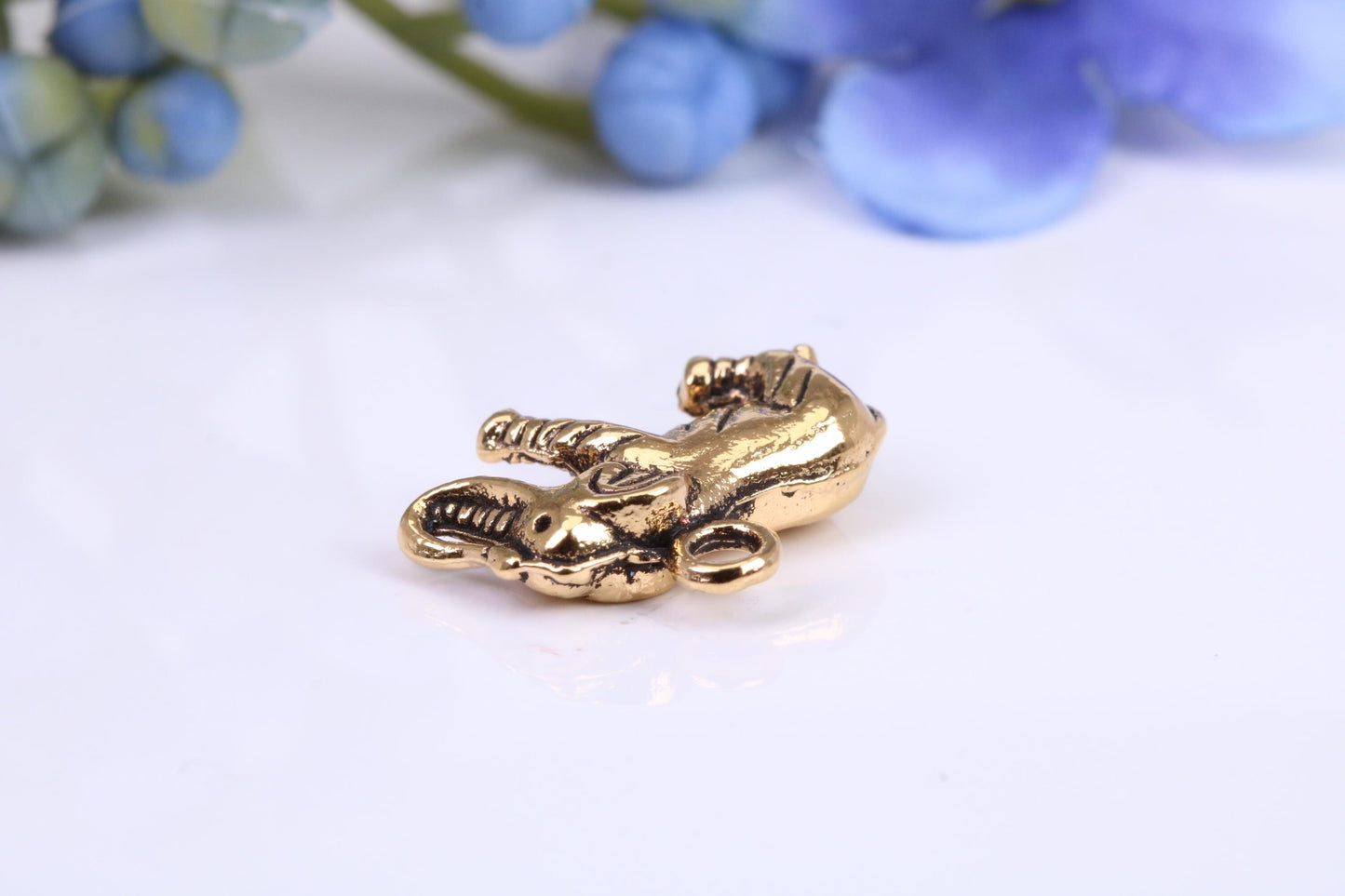 Elephant Charm, Traditional Charm, Made from Solid Cast Yellow Gold, British Hallmarked