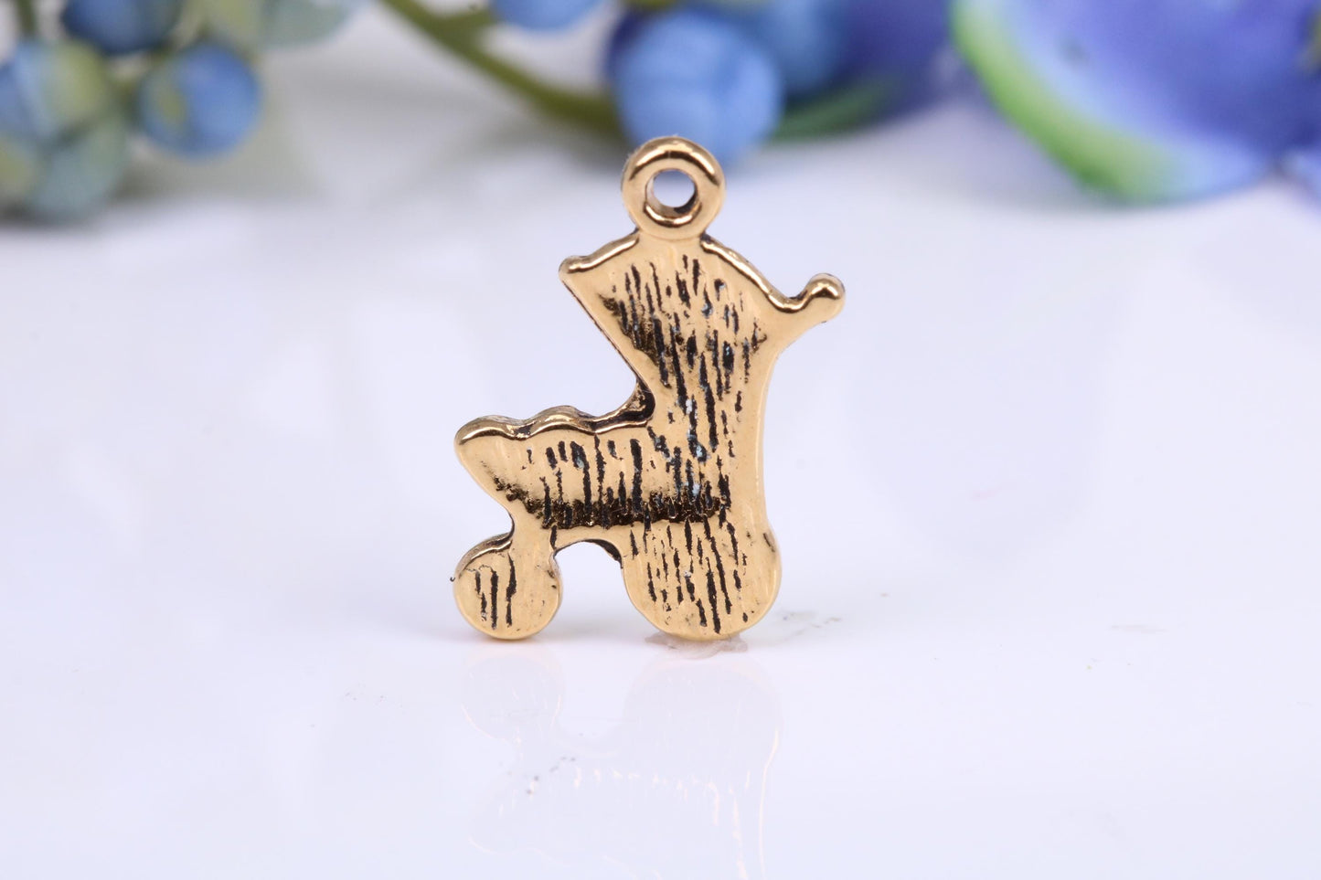 Baby Pram Charm, Traditional Charm, Made from Solid Cast Yellow Gold, British Hallmarked