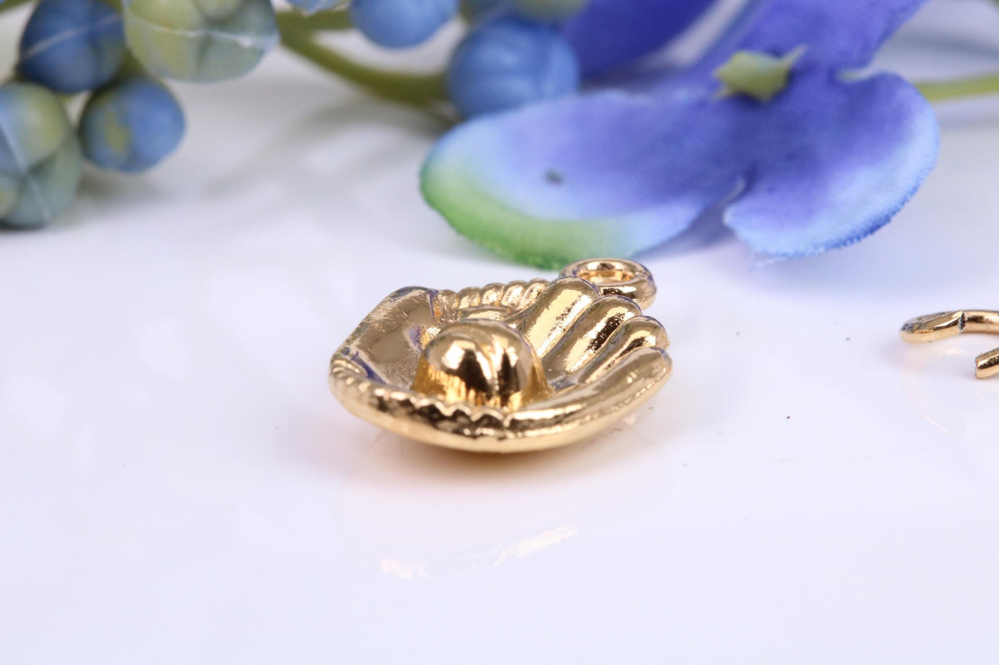 Baseball Glove and Ball Charm, Traditional Charm, Made from Solid Cast Yellow Gold, British Hallmarked