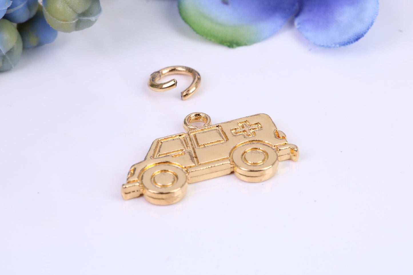 Ambulance Charm, Made from Solid Cast Yellow Gold, British Hallmarked